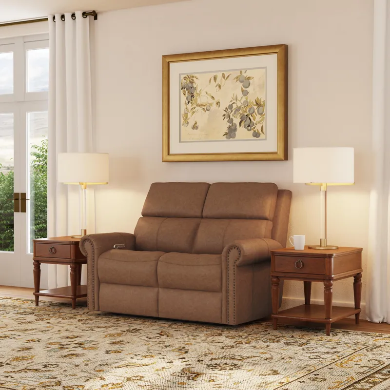 Power Reclining Loveseat with Power Headrests & Lumbar