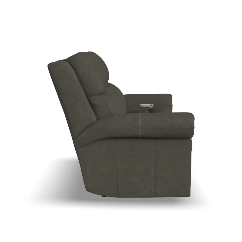 Power Reclining Sofa with Console, Power Headrests & Lumbar
