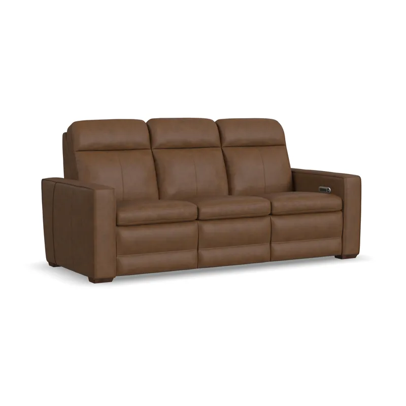 Power Reclining Sofa with Console, Power Headrest, & Lumbar