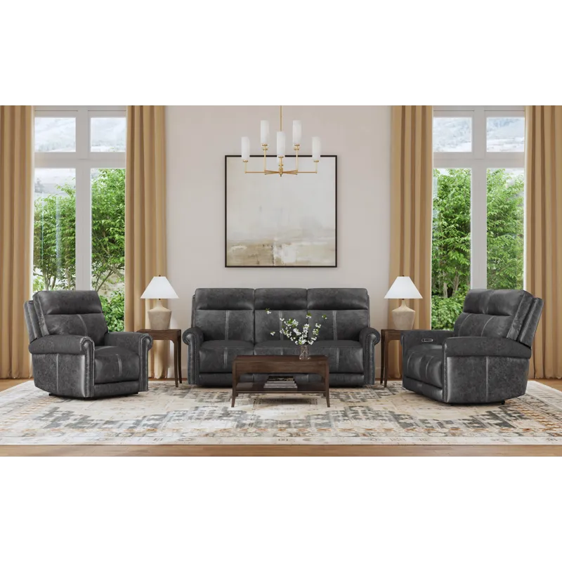Power Reclining Sofa with Console, Power Headrest & Lumbar