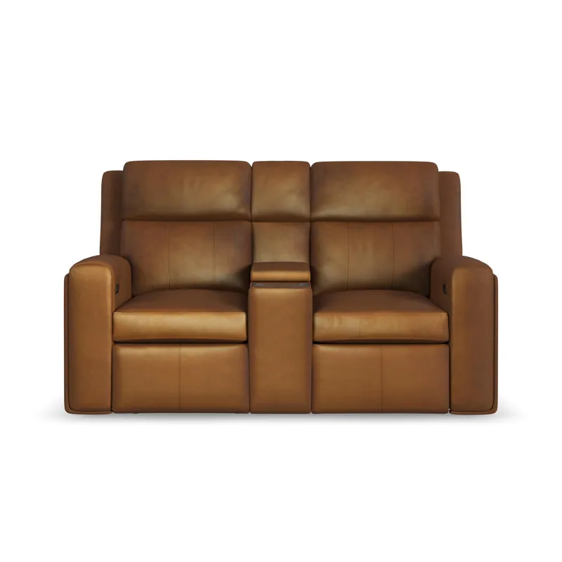 Power Reclining Loveseat with Console & Power Headrests & Lumbar