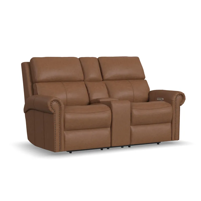 Power Reclining Loveseat with Console, Power Headrests & Lumbar