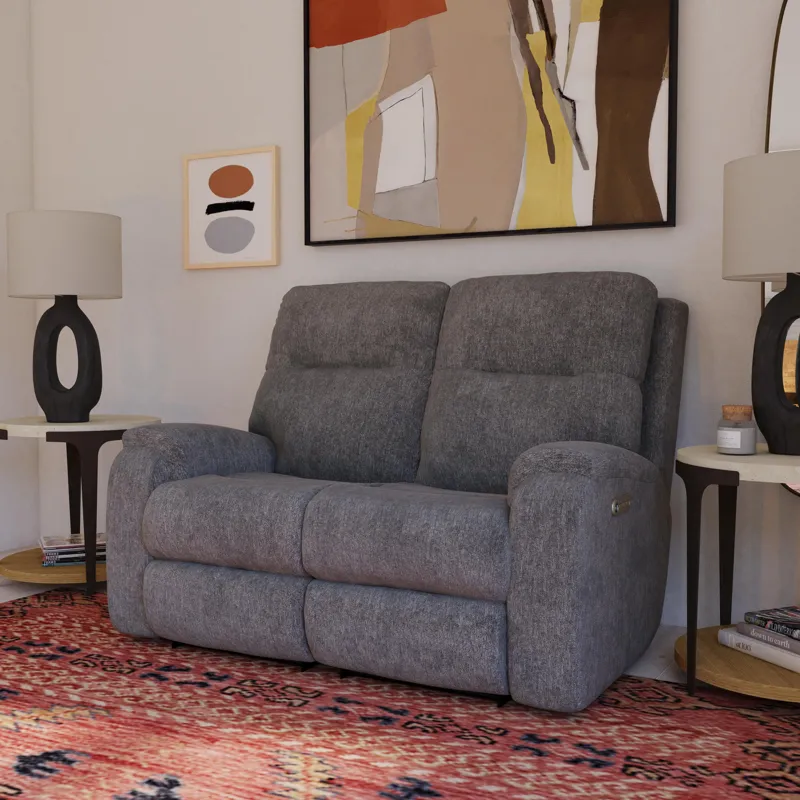 Power Reclining Loveseat with Power Headrests & Lumbar