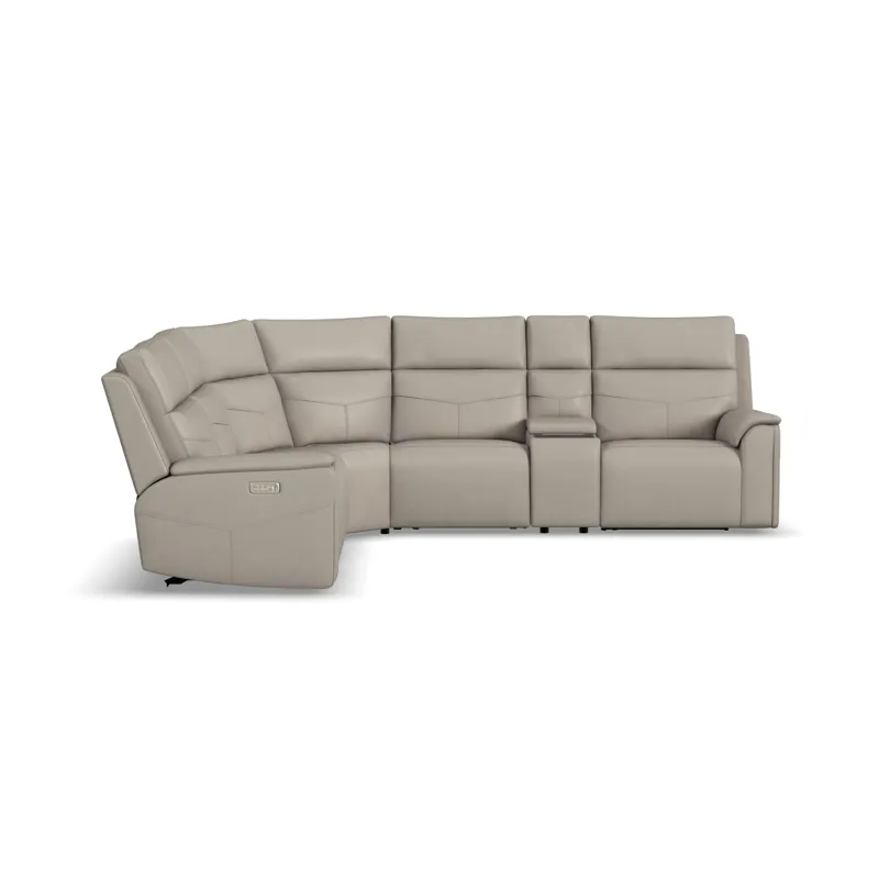 Power Reclining Sectional with Power Headrest, Lumbar, Heat, & Massage