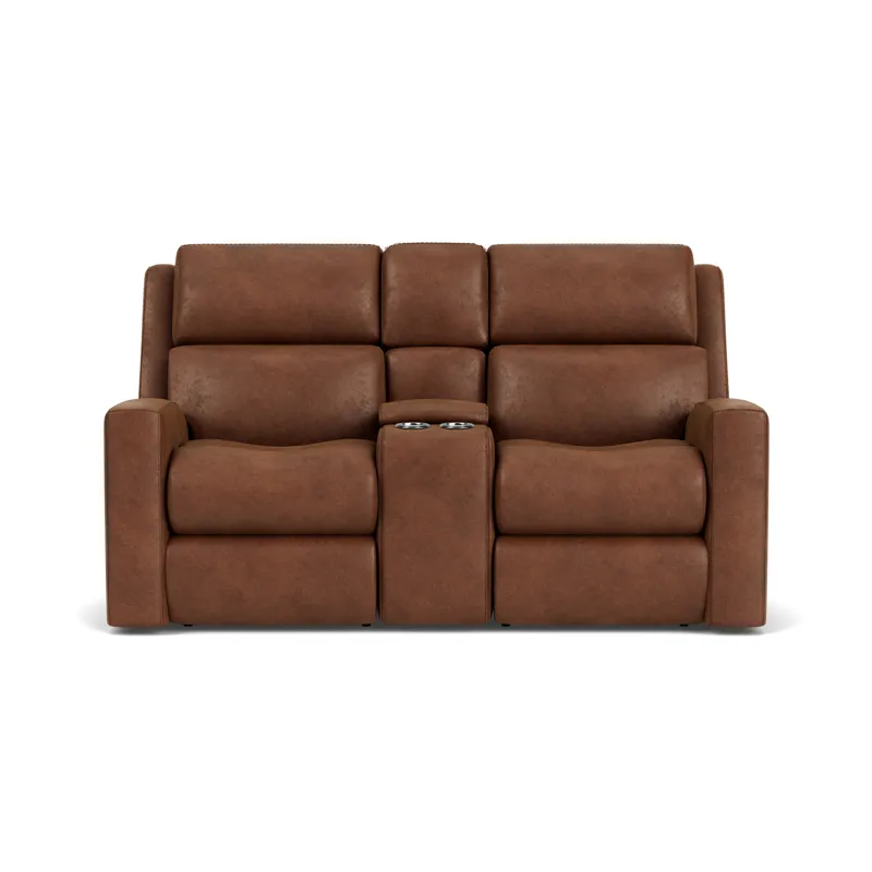 Power Reclining Loveseat with Console & Power Headrests & Lumbar