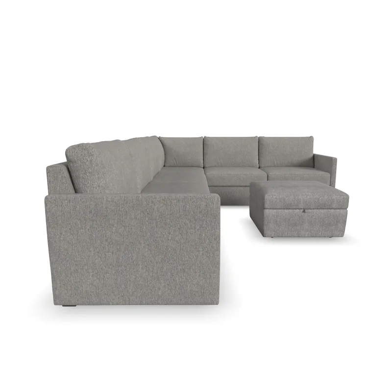 6-Seat Sectional with Narrow Arm and Storage Ottoman