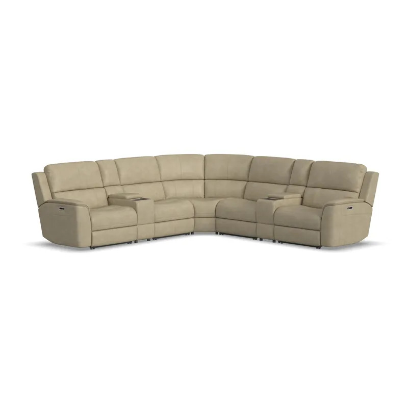 Power Reclining Sectional with Power Headrest & Lumbar