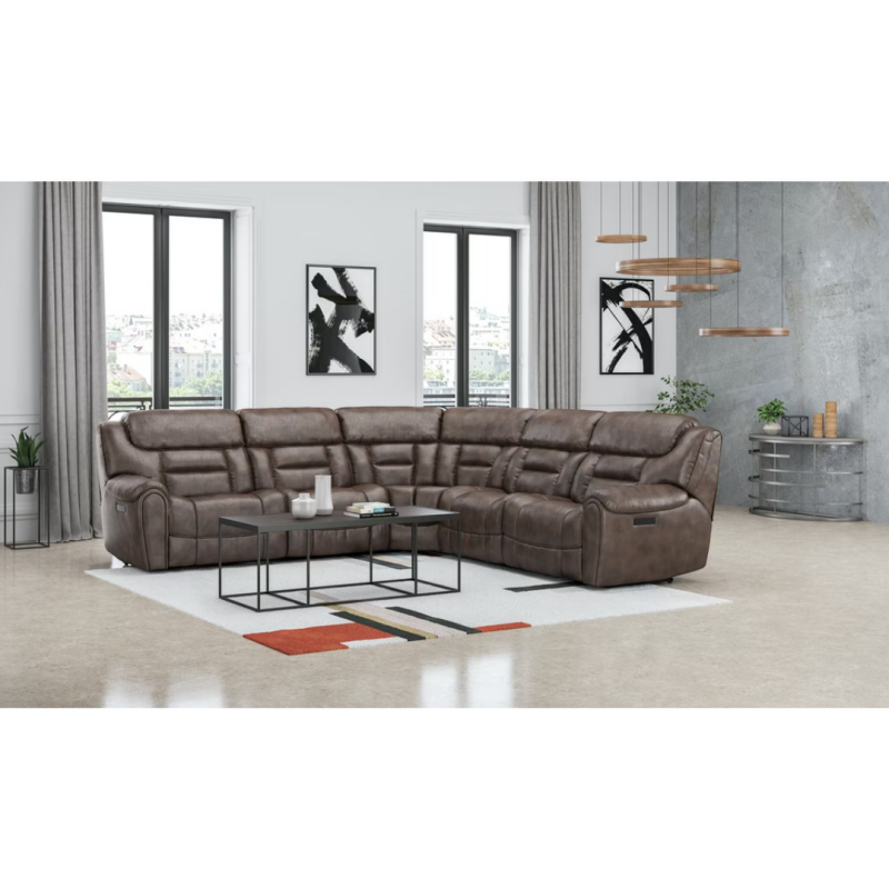 Buster 5 PC Power Reclining Sectional w/Power Headrests 188023+57PH