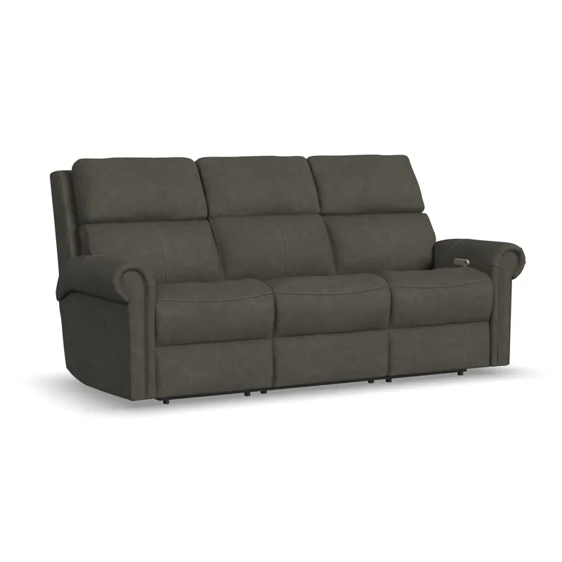 Power Reclining Sofa with Console, Power Headrests & Lumbar