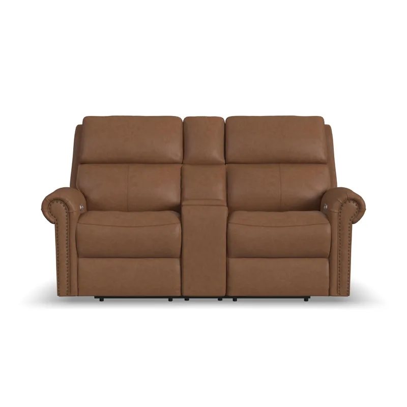 Power Reclining Loveseat with Console, Power Headrests & Lumbar