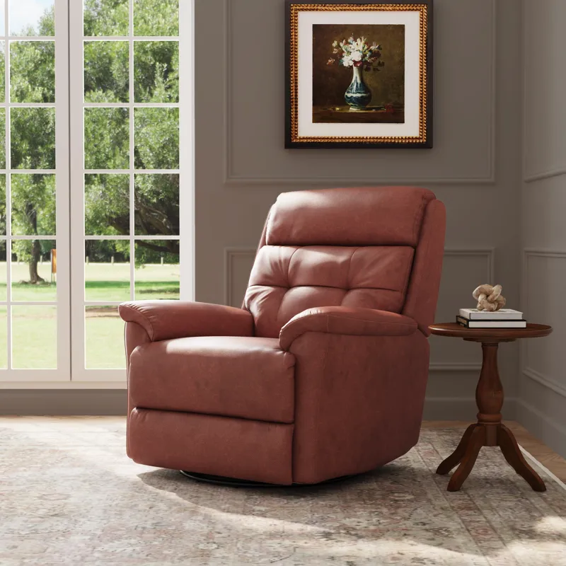 Power Swivel Gliding Recliner with Power Headrest & Lumbar