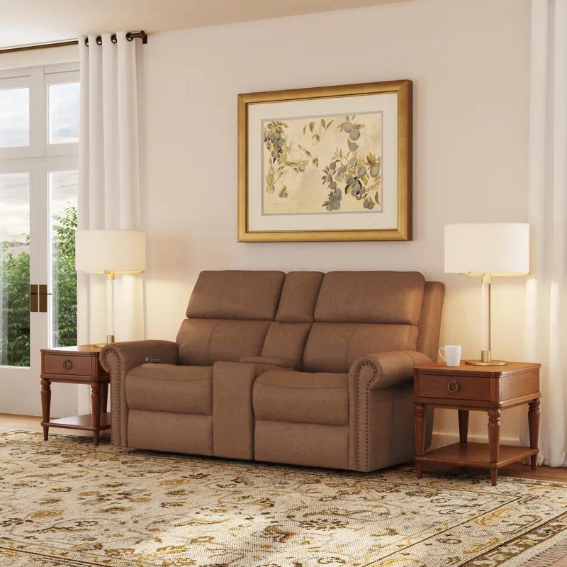 Power Reclining Loveseat with Console, Power Headrests & Lumbar