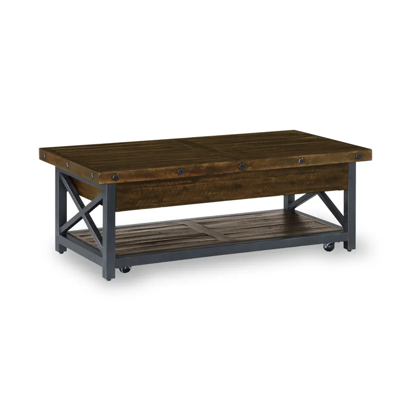 Rectangular Lift-Top Coffee Table with Casters