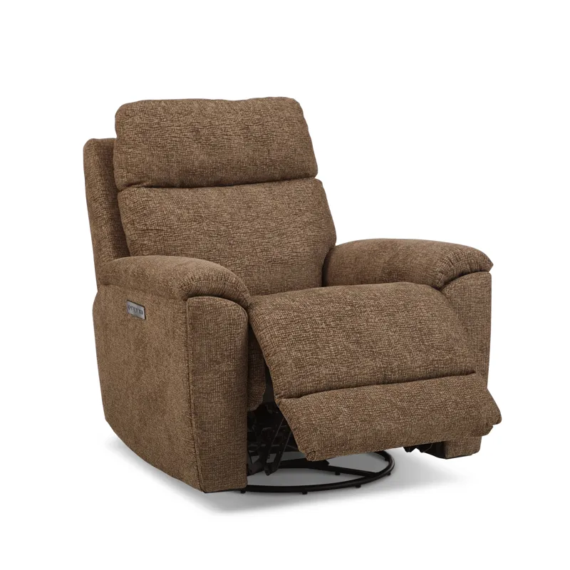 Power Swivel Gliding Recliner with Power Headrest & Lumbar