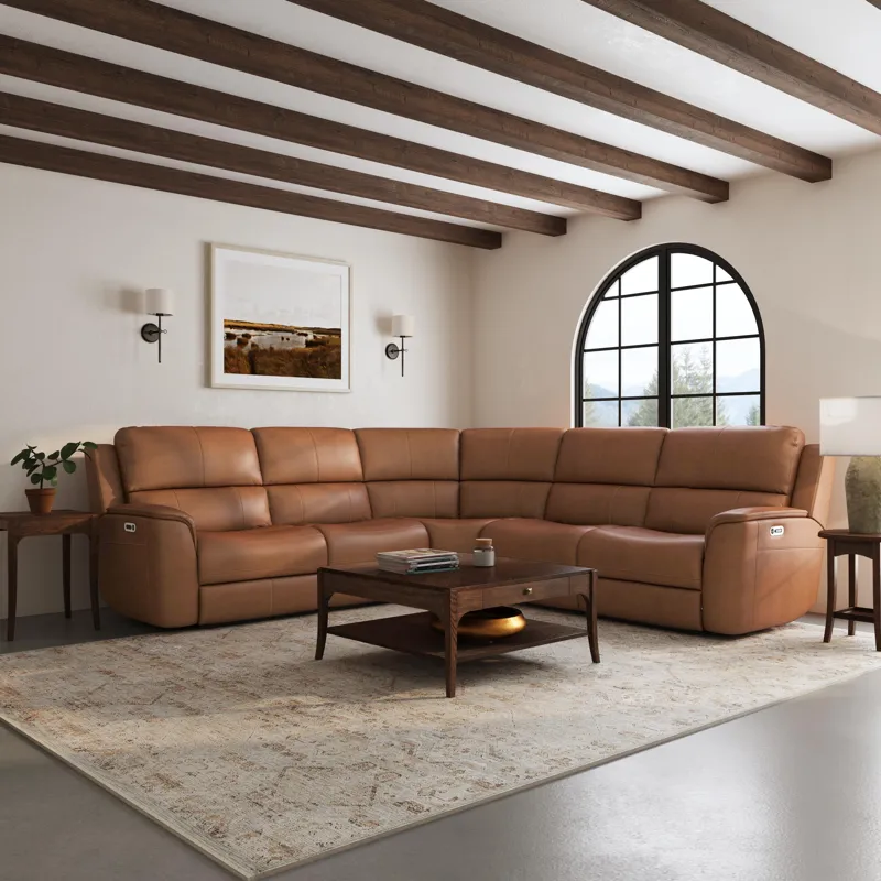 Power Reclining Sectional with Power Headrests & Lumbar