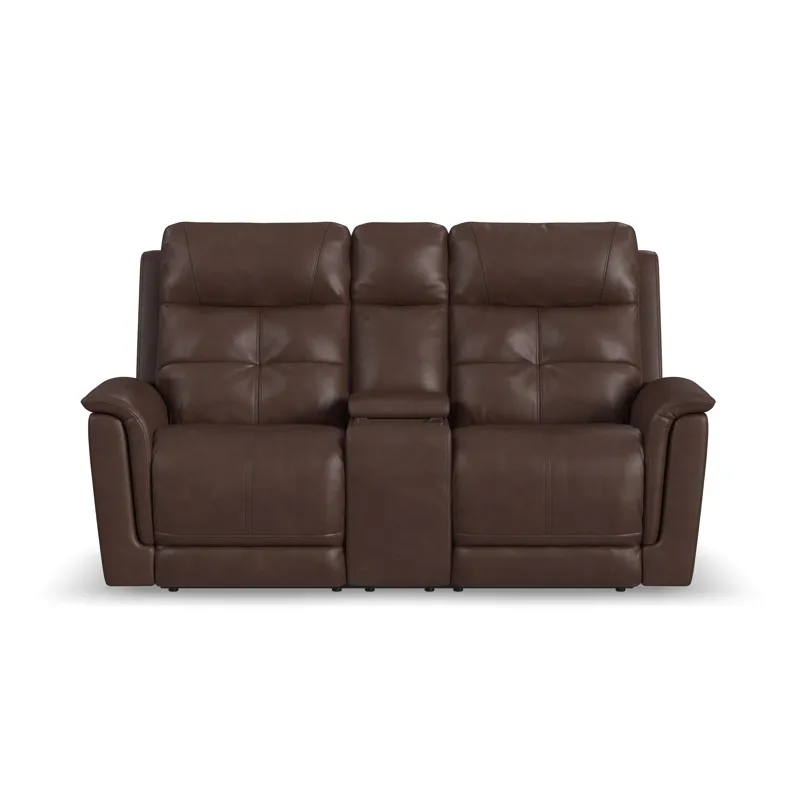 Power Reclining Loveseat with Console, Power Headrest, Lumbar, Heat & Massage