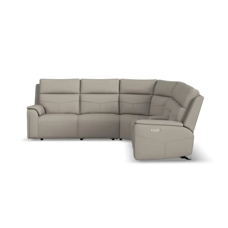 Power Reclining Sectional with Power Headrest, Lumbar, Heat, & Massage
