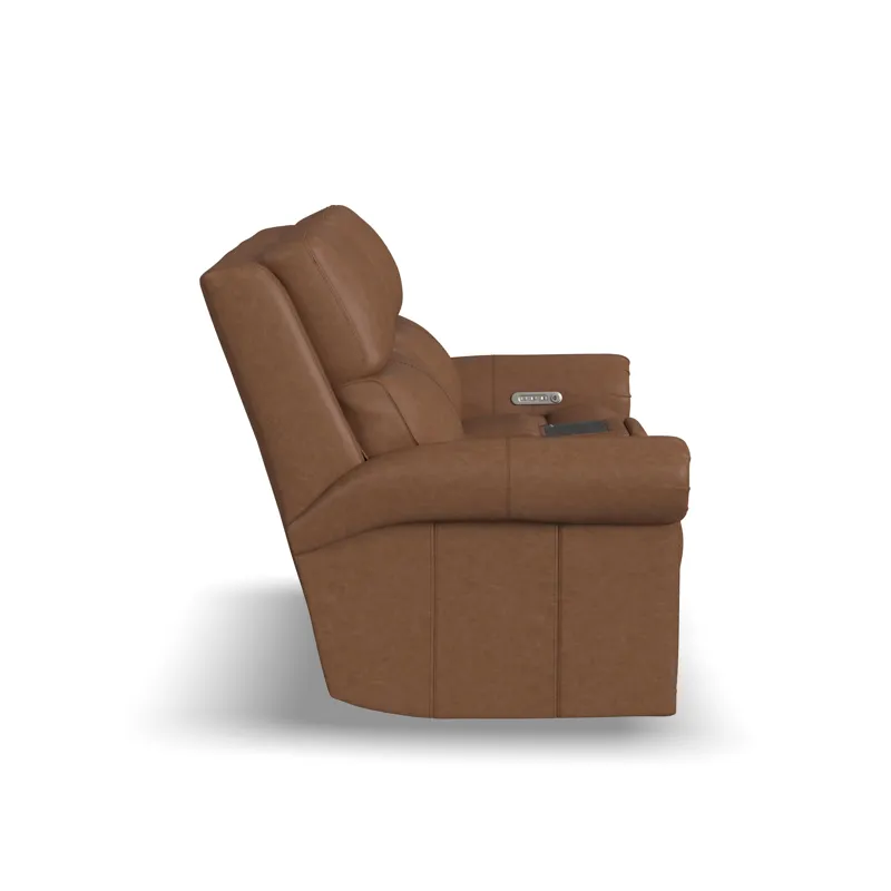 Power Reclining Loveseat with Console, Power Headrests & Lumbar