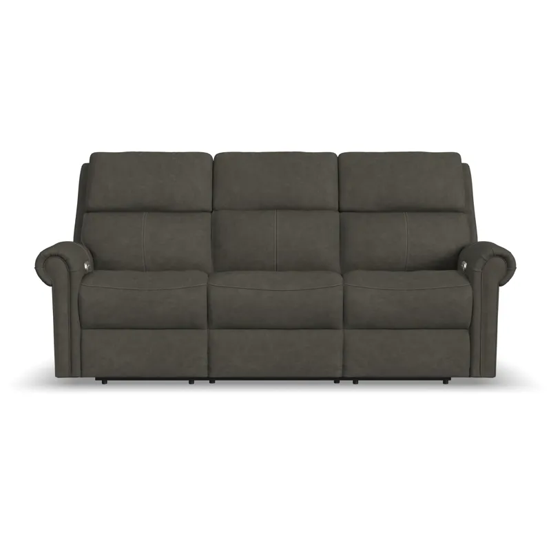 Power Reclining Sofa with Console, Power Headrests & Lumbar