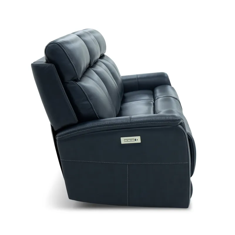 Power Reclining Sofa with Console, Power Headrests & Lumbar