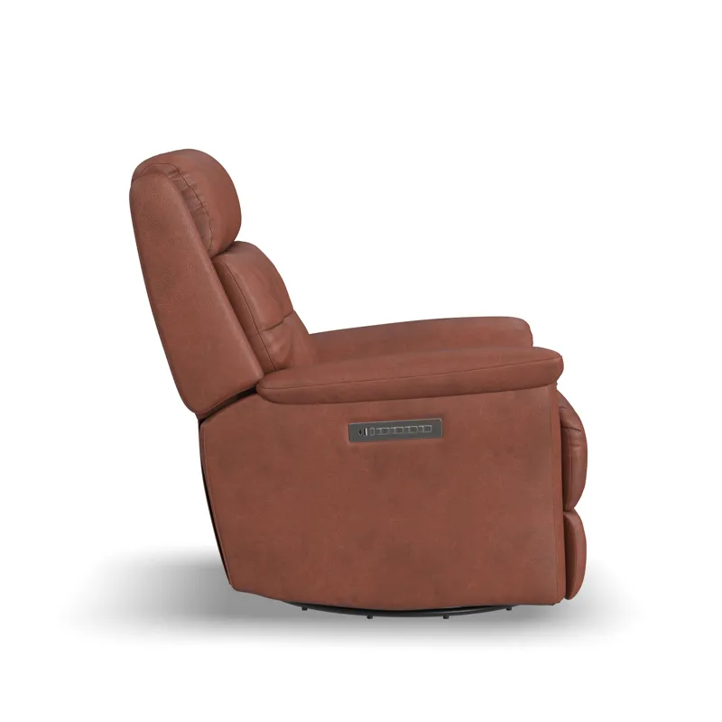 Power Swivel Gliding Recliner with Power Headrest & Lumbar