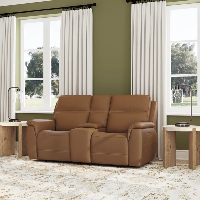 Pwr Recl Loveseat w/ Console, Pwr Hdrsts, Lumbar