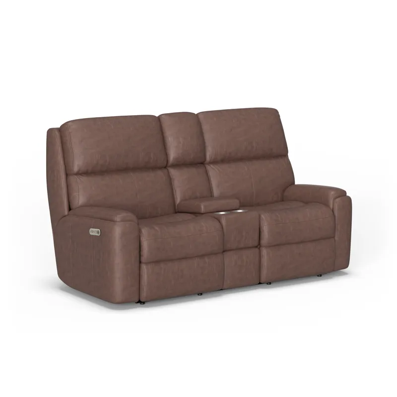 Power Reclining Loveseat with Console & Power Headrests