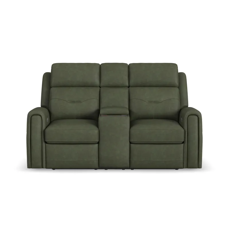 Power Reclining Loveseat with Console, Power Headrest, Lumbar, Heat & Massage