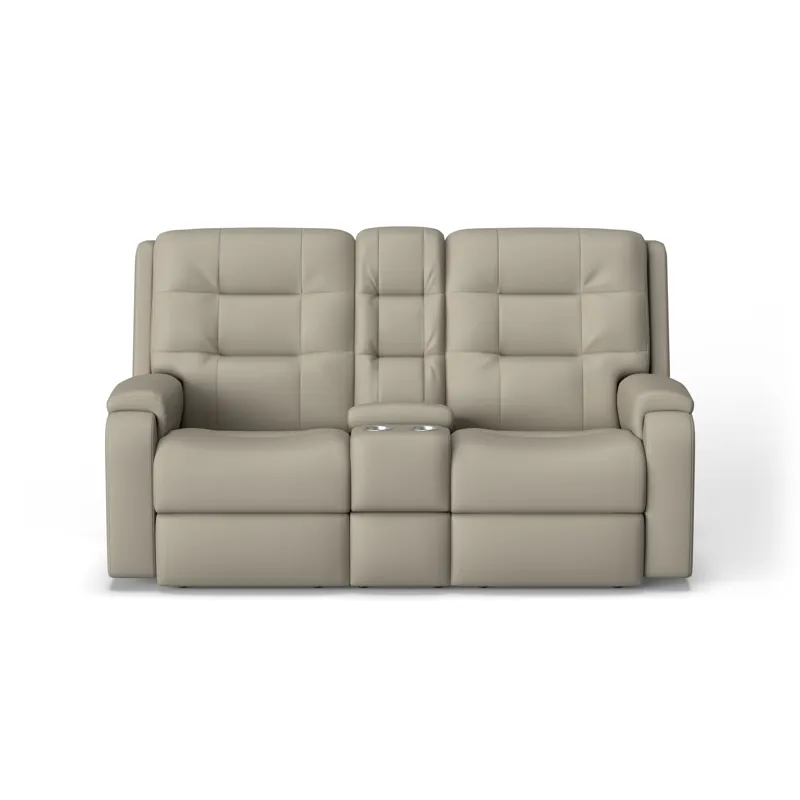 Power Reclining Loveseat with Console & Power Headrests