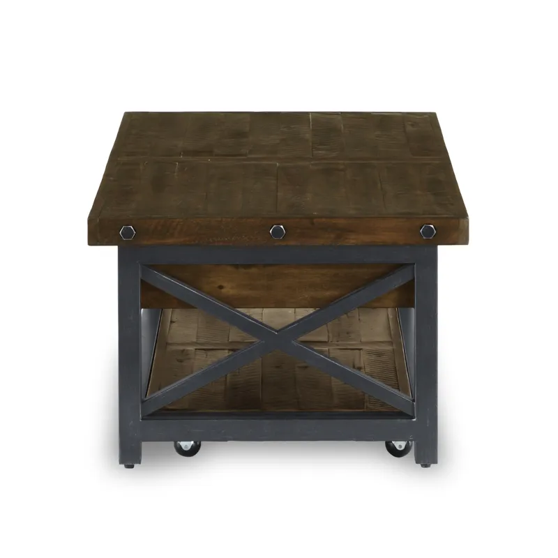 Rectangular Lift-Top Coffee Table with Casters