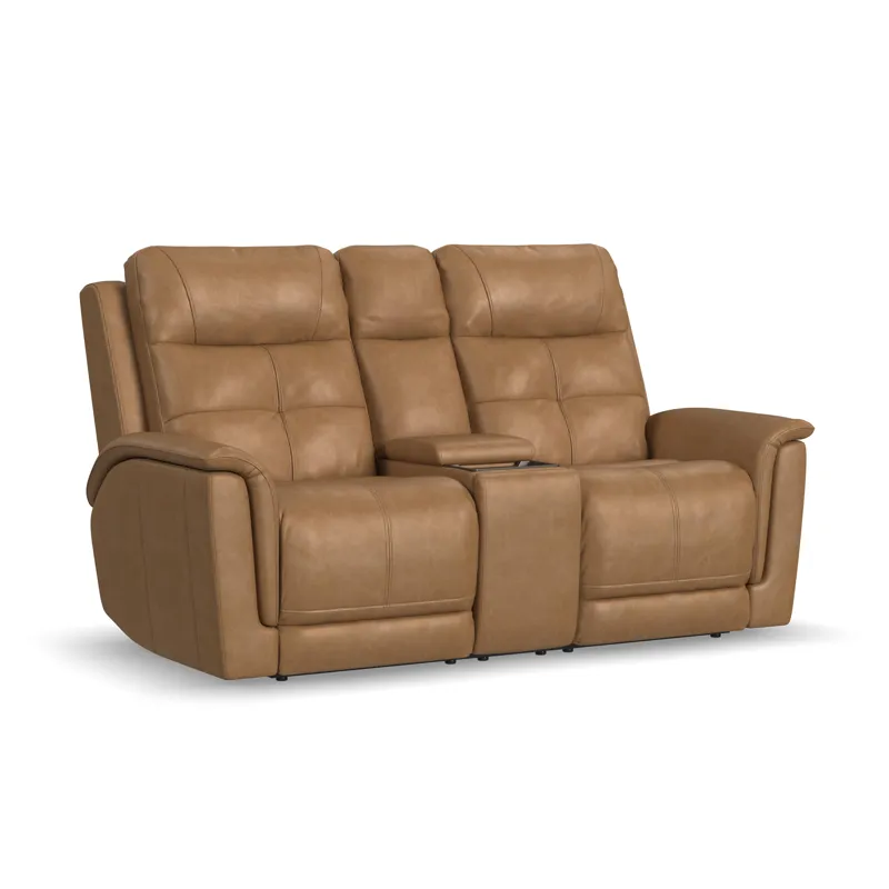 Power Reclining Loveseat with Console, Power Headrest, Lumbar, Heat & Massage