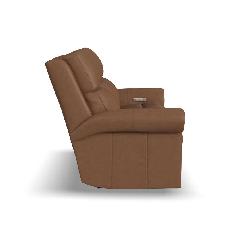 Power Reclining Sofa with Console, Power Headrests & Lumbar
