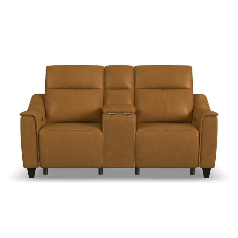 Power Reclining Loveseat with Console & Power Headrests
