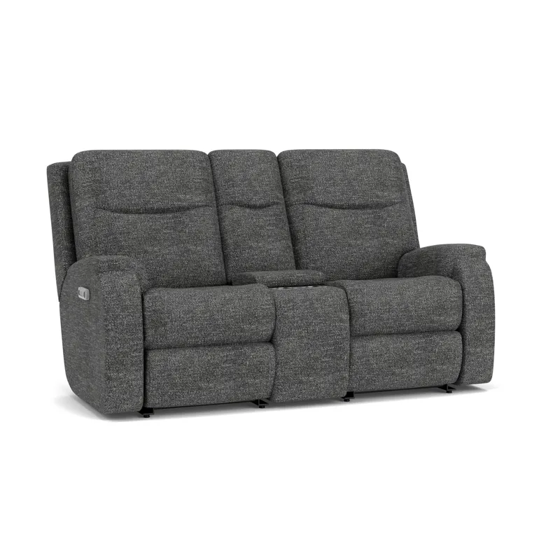 Power Reclining Loveseat with Console & Power Headrests & Lumbar