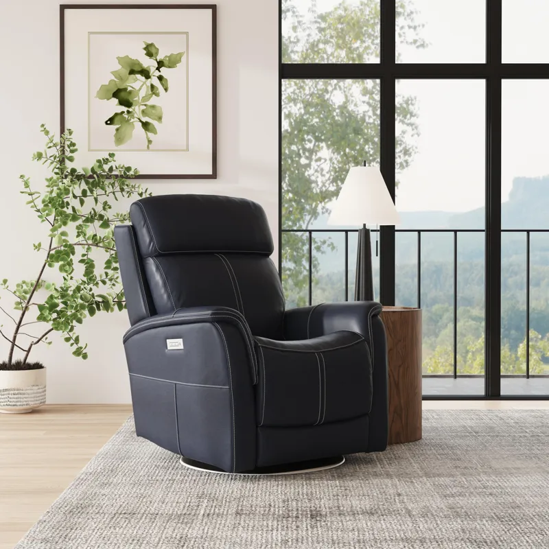 Power Reclining Sofa with Console, Power Headrests & Lumbar