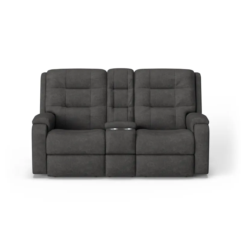 Power Reclining Loveseat with Console & Power Headrests & Lumbar