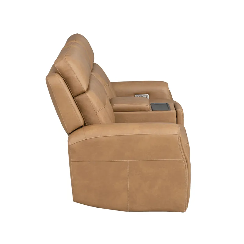 Power Reclining Loveseat with Console, Power Headrest, Lumbar, Heat & Massage