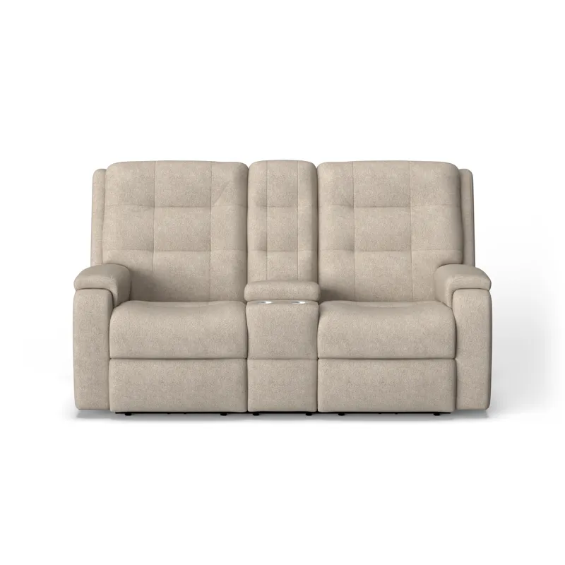 Power Reclining Loveseat with Console & Power Headrests & Lumbar