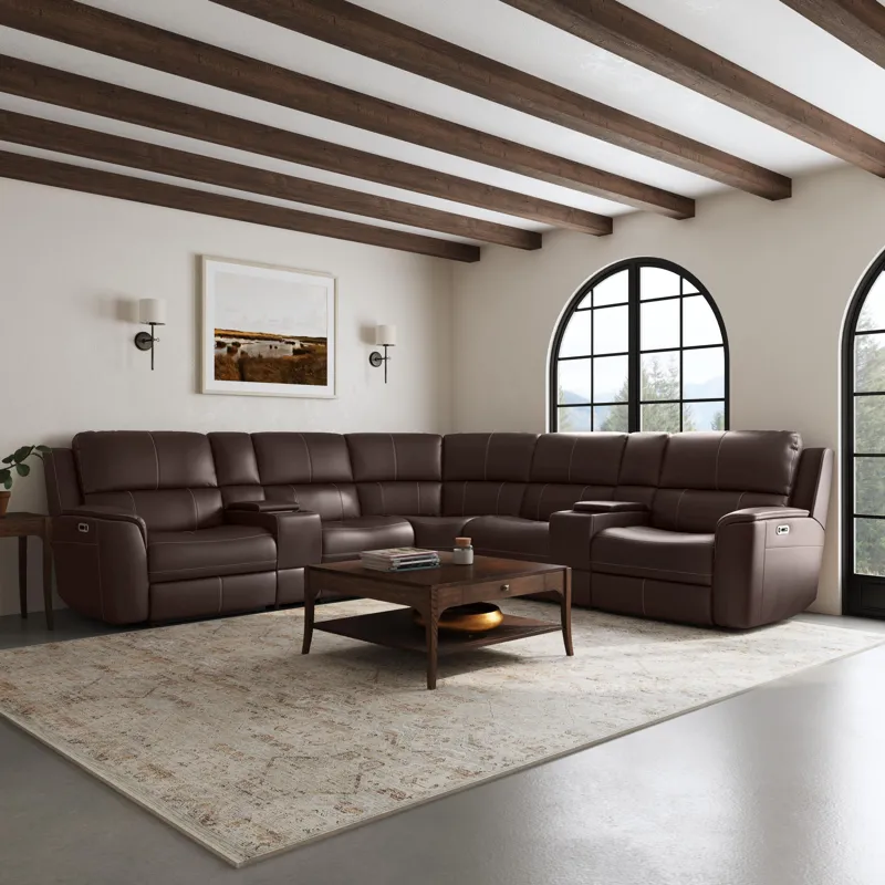 Power Reclining Sectional with Power Headrest & Lumbar