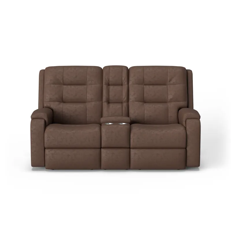Power Reclining Loveseat with Console & Power Headrests