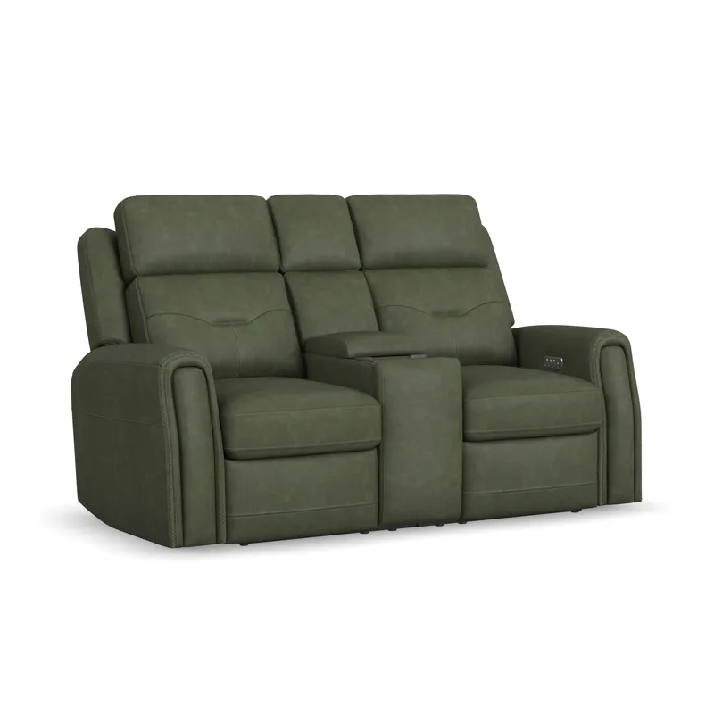 Power Reclining Loveseat with Console, Power Headrest, Lumbar, Heat & Massage