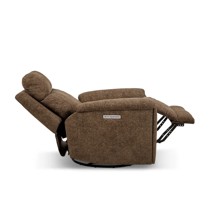 Power Swivel Gliding Recliner with Power Headrest & Lumbar