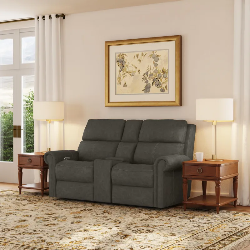 Power Reclining Loveseat with Console, Power Headrests & Lumbar