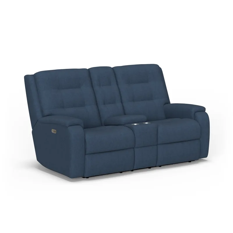 Power Reclining Loveseat with Console & Power Headrests & Lumbar