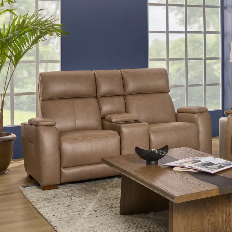 Power Reclining Loveseat with Console, Power Headrest, Lumbar, Heat, Massage & Pulse