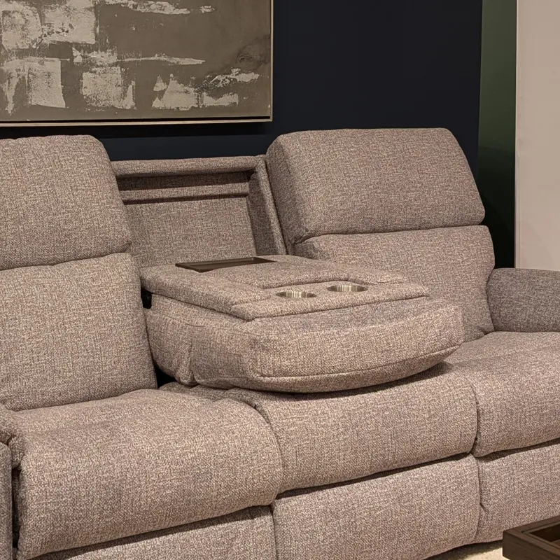 Power Reclining Sofa with Console, Power Headrest, & Lumbar