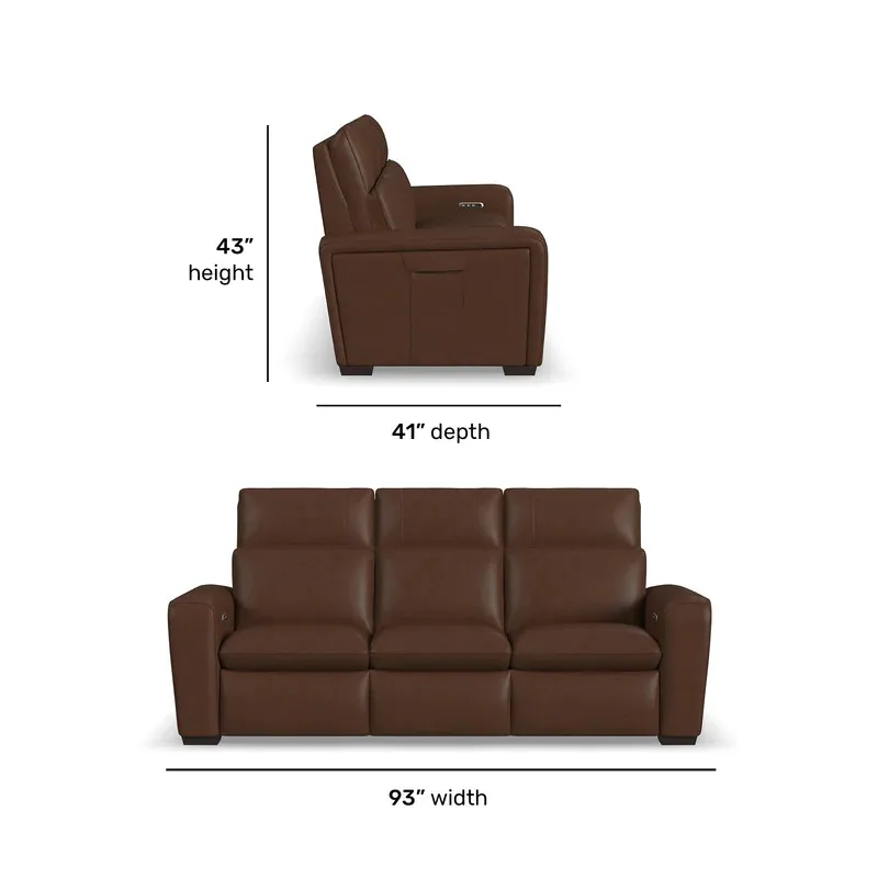 Sense Power Reclining Sofa with Power Headrest, Lumbar &amp; Pulse
