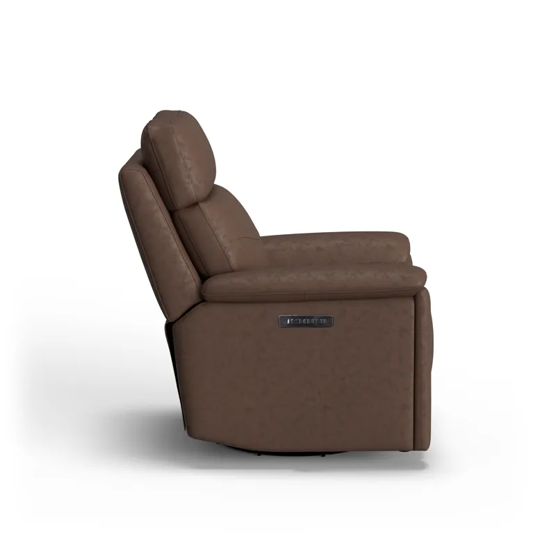 Power Swivel Gliding Recliner with Power Headrest & Lumbar