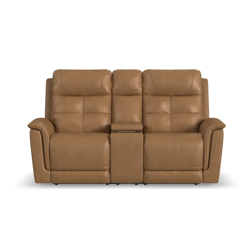 Power Reclining Loveseat with Console, Power Headrest, Lumbar, Heat & Massage