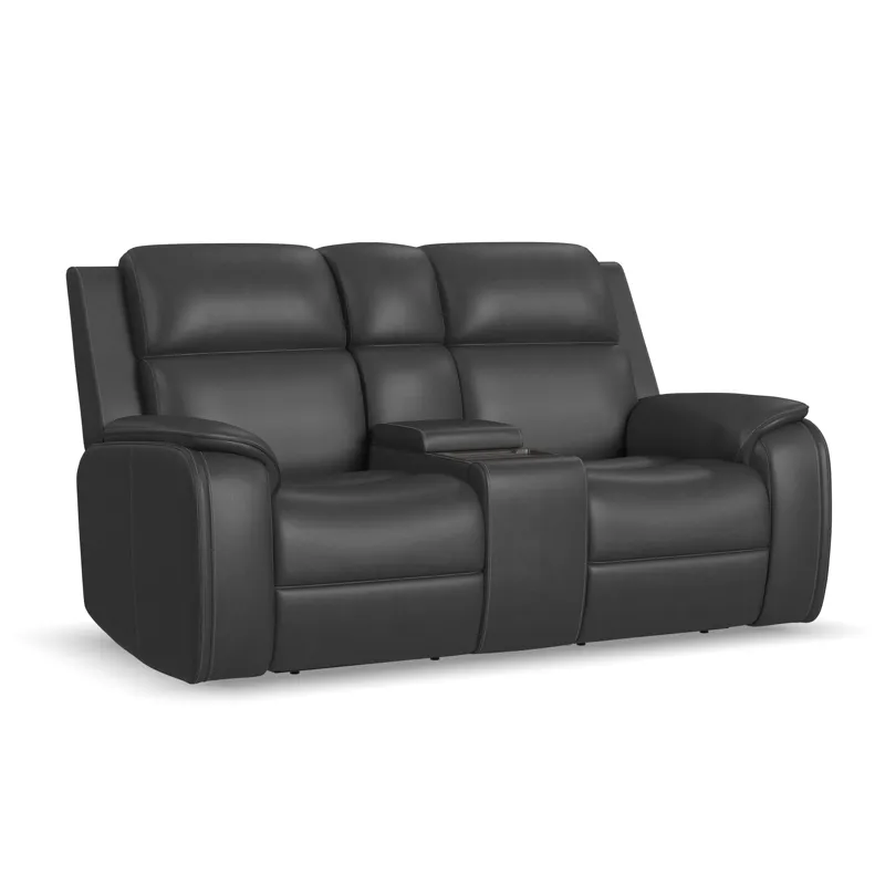 Power Reclining Loveseat with Console, Power Headrest, Lumbar, Heat & Massage